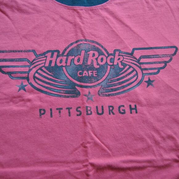 Hard Rock Café Pittsburgh Large Red Short Sleeve Shirt - Picture 2 of 6